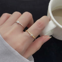 Small Solitaire CZ Silver Slim Band Rings