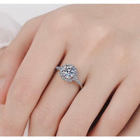 Moissanite Engagement Ring-Flower Like Diamonds, Brilliant Statement Ring