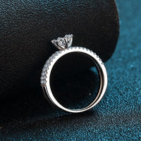 Wedding ring set, Moissanite solitaire Ring Set-RM008
