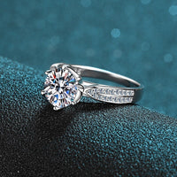 Moissanite Solitaire six Prongs Statement Ring-RM009