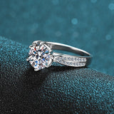 Moissanite Solitaire six Prongs Statement Ring