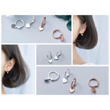 Small S925 Silver Hoop Earrings/Small Huggie Earrings/Heart Stars Cross Drop Huggies/Dangle Drop Hoop Earrings/Helix Huggie/Silver Rose Gold