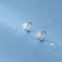 Small Star Hoop Huggies Earrings-SH031