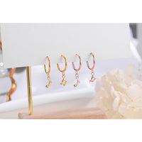 Small Dangle Huggie Hoop Earrings
