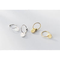 Matte Glossy Flake Drop Huggie Earrings-SH009