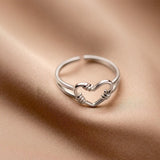 Adjustable Hands in Love Heart Ring