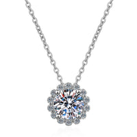 Flower Moissanite Necklace-NM002