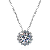 Flower Moissanite Necklace-NM002