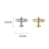 Mini Airplane Stud Earrings-ECZ010