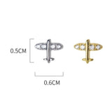 Mini Airplane Stud Earrings-ECZ010