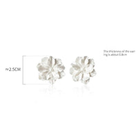 Giant Milk White Flower Earrings