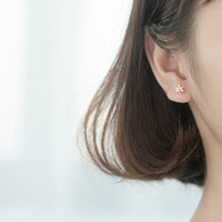 Maple Leaves Shining Stud Earrings-ECZ017