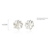 Giant Milk White Flower Earrings