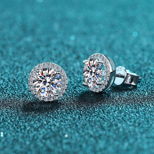 Moissanite Diamonds Studs Earrings;