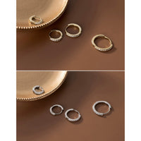 CZ Paved diamonds Huggies Hoop Earrings
