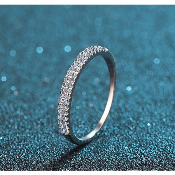 Slim Thin stackable Band Moissanite Band Ring