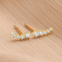Graduated CZ Diamonds Stud Earrings-ECZ027