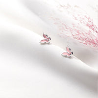 Pink Butterflies Stud Earrings-SS031