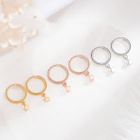 Small Dangle Huggie Hoop Earrings