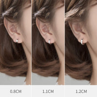 Solid Silver Small Huggie Earrings-SH005