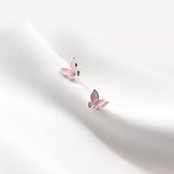 Pink Butterflies Stud Earrings-SS031