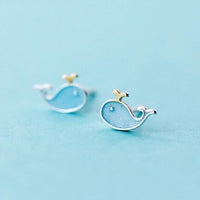 Small Marine Animals Dolphin Studs Earrings