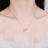 Heart Moissanite Necklace-Two Heart Shape necklace