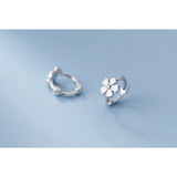 Flower Small Hoop Huggie Earrings-SH028