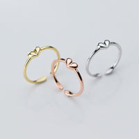 Stackable Small heart Slim Knuckle Rings-Thin Pinky Rings