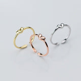 Stackable Small heart Slim Knuckle Rings-Thin Pinky Rings