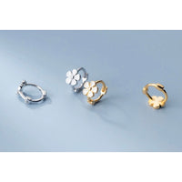 Flower Small Hoop Huggie Earrings-SH028