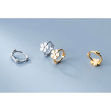 Flower Small Hoop Huggie Earrings-SH028