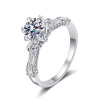 Moissanite Rose Flower Petals Engagement Ring