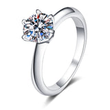 Classic Solitaire Moissanite Engagement Ring;