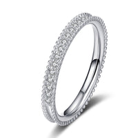 Elegant stackable Moissanite Band ring-Half Eternity Band Ring