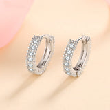 Moissanite Diamonds Huggie Earrings-Classic Moissanite Huggie Hoops