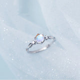 Moonstone Solitaire Slim Band Rings