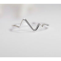 Stackable EKG Wave Band Ring