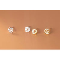 Tiny Rose Flower Stud Earrings-SS051