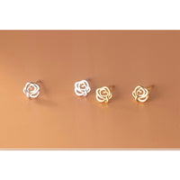 Tiny Rose Flower Stud Earrings