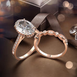 Oval Cut Wedding Ring Set