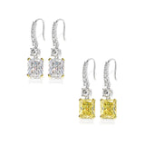 Yellow Canary Simulated Diamonds Earrings-Radiant Cut Rectangle Lab Diamonds