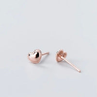 Rose Gold Heart Stud Earrings-SS008