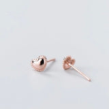 Rose Gold Heart Stud Earrings-SS008