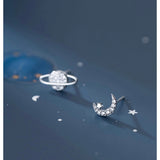 Planet Star Stud Earrings-Moon Crescent-Asymmetry Studs-SS041