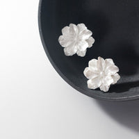 Giant Milk White Flower Earrings