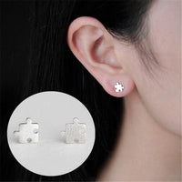 Jigsaw Puzzle Shape Studs Earrings