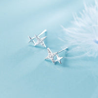 Sparkling Silver Small Star Stud Earrings