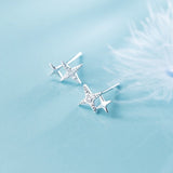 Sparkling Silver Small Star Stud Earrings