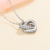 Heart Moissanite Necklace-Two Heart Shape necklace